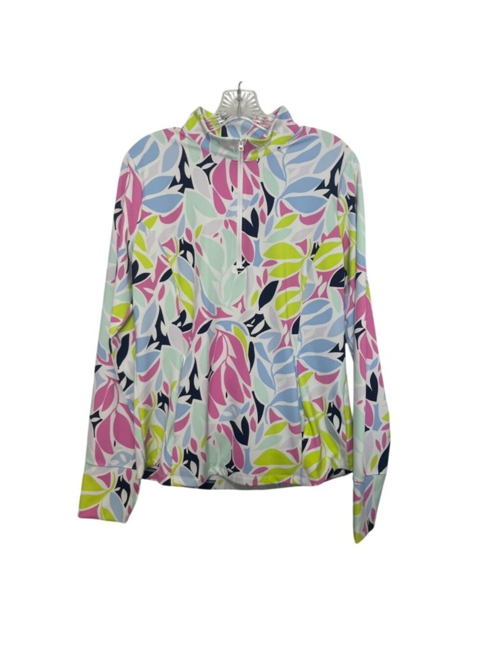 Tommy Bahama Golf Pullover Womens Large Multicolor Quarter Zip Long Sleeve